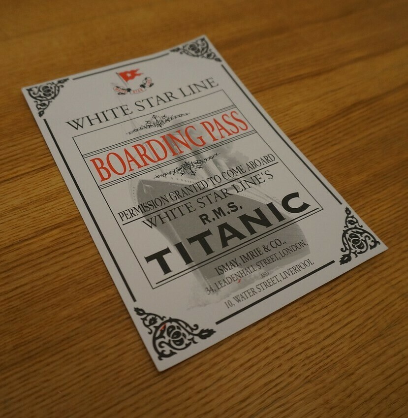 boleto en papel del titanic